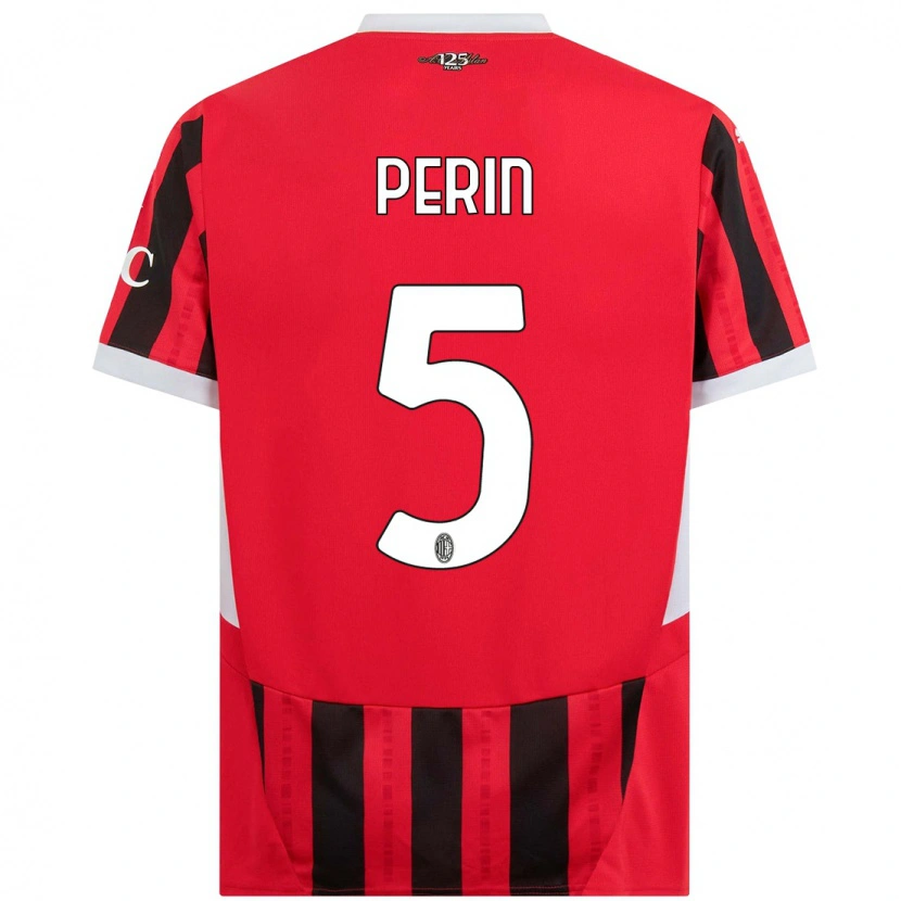 Danxen Män Ernesto Perin #5 Röd Svart Hemmatröja Matchtröjor 2024/25 Tröjor T-Tröja