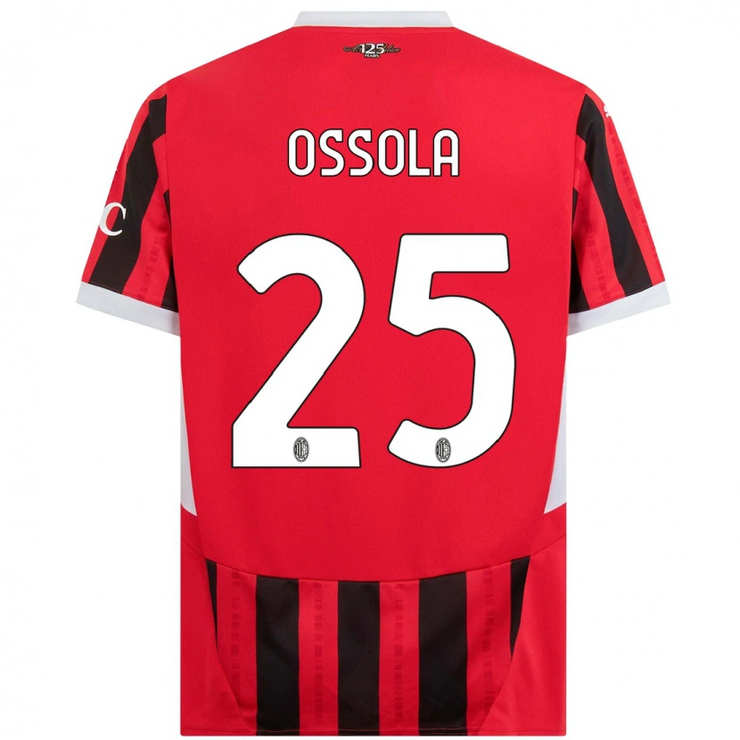 Danxen Män Lorenzo Ossola #25 Röd Svart Hemmatröja Matchtröjor 2024/25 Tröjor T-Tröja