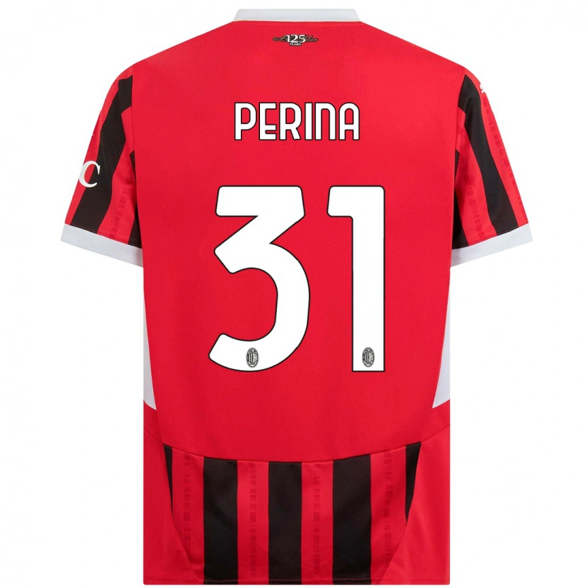 Danxen Män Gioele Perina #31 Röd Svart Hemmatröja Matchtröjor 2024/25 Tröjor T-Tröja