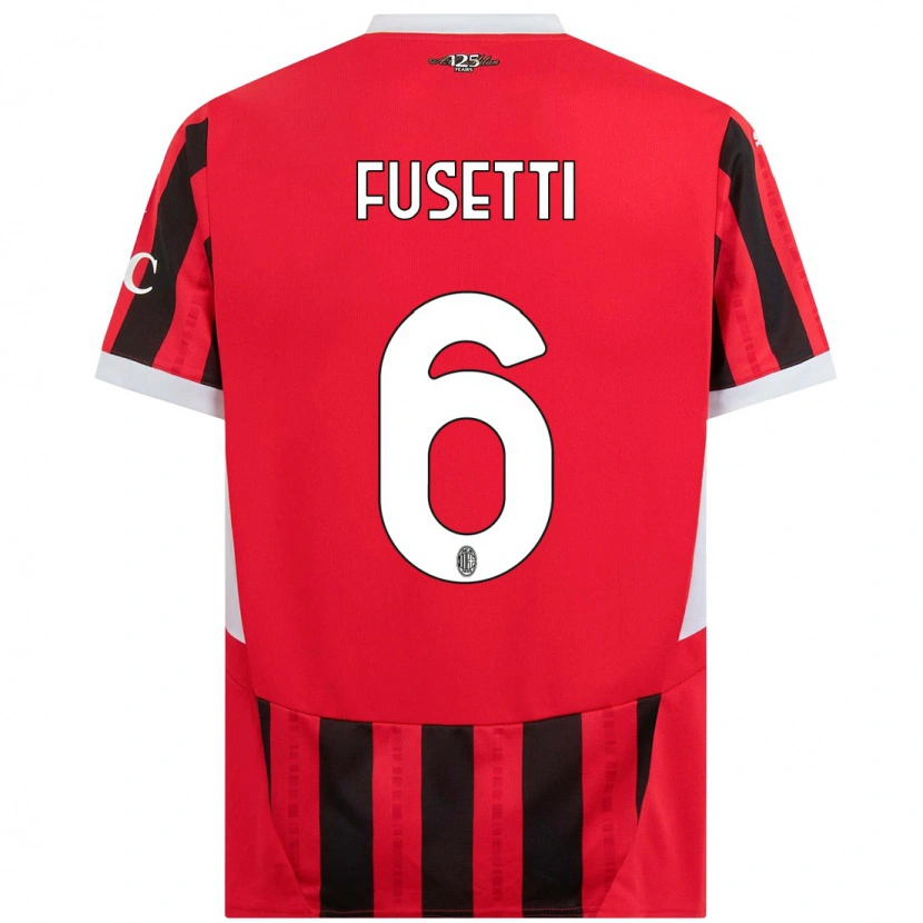 Danxen Män Laura Fusetti #6 Röd Svart Hemmatröja Matchtröjor 2024/25 Tröjor T-Tröja