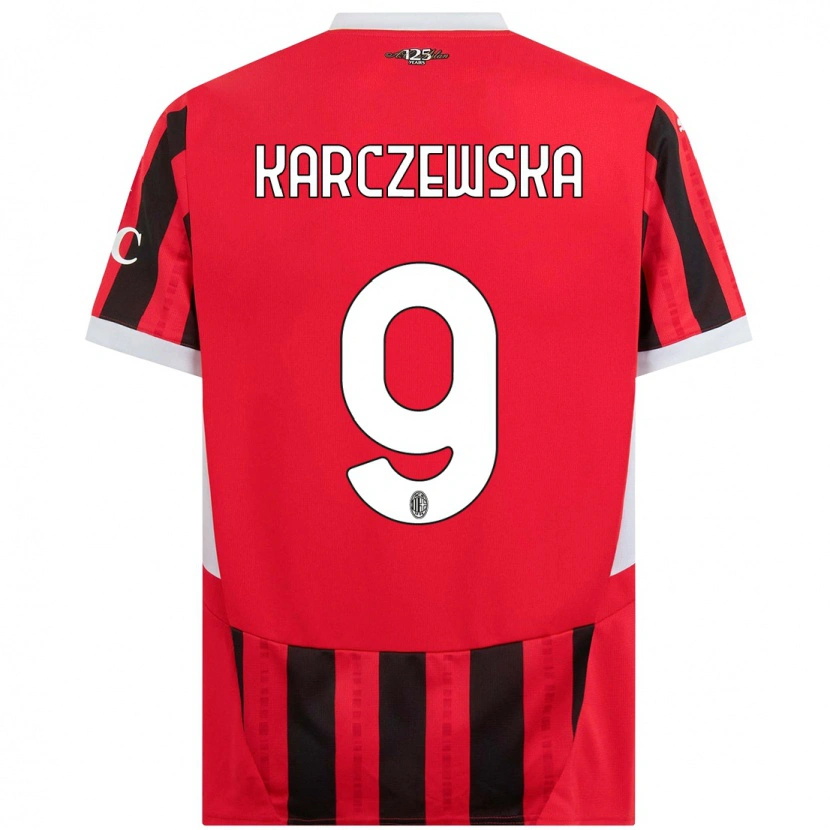 Danxen Män Nikola Karczewska #9 Röd Svart Hemmatröja Matchtröjor 2024/25 Tröjor T-Tröja