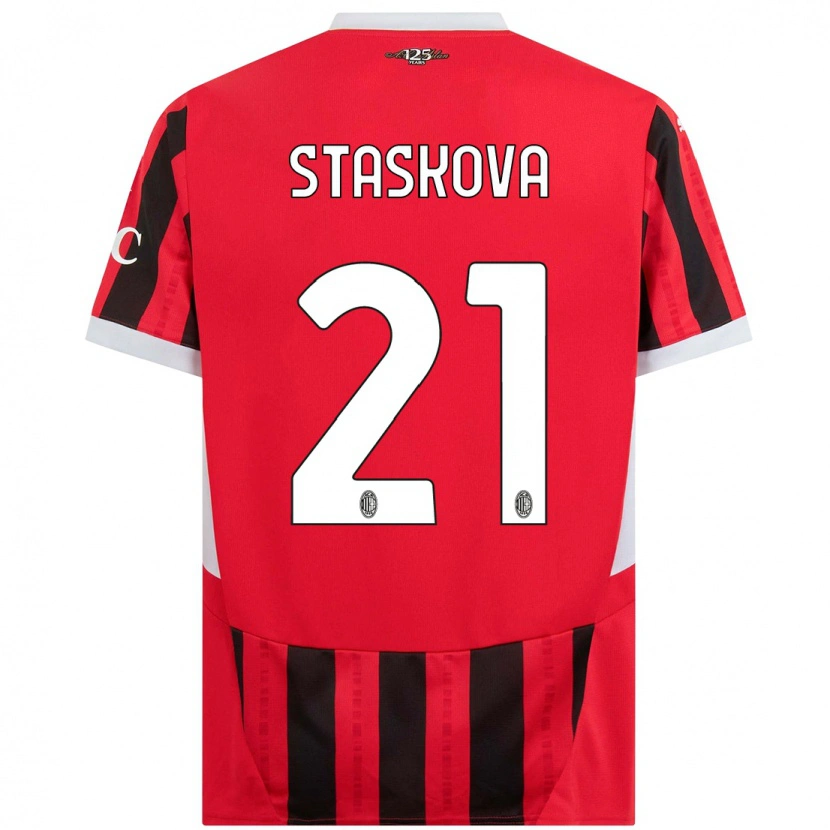 Danxen Män Andrea Stašková #21 Röd Svart Hemmatröja Matchtröjor 2024/25 Tröjor T-Tröja
