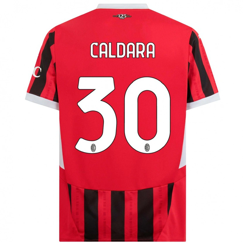 Danxen Män Mattia Caldara #30 Röd Svart Hemmatröja Matchtröjor 2024/25 Tröjor T-Tröja