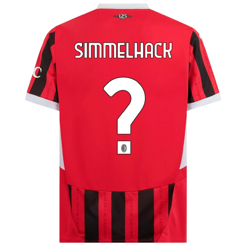 Danxen Män Alexander Simmelhack #0 Röd Svart Hemmatröja Matchtröjor 2024/25 Tröjor T-Tröja