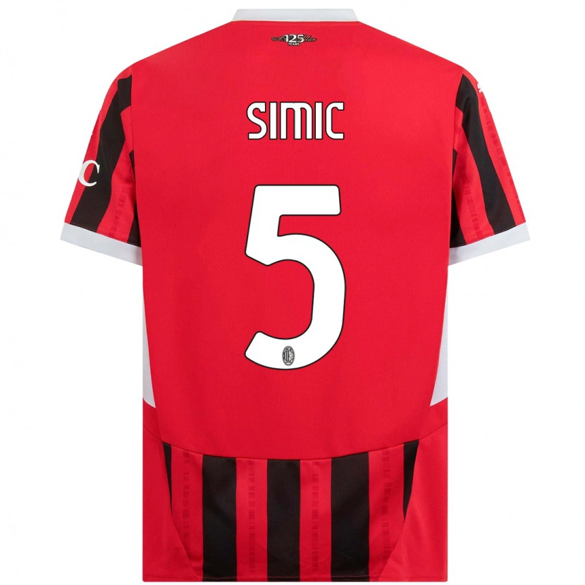 Danxen Män Jan-Carlo Simic #5 Röd Svart Hemmatröja Matchtröjor 2024/25 Tröjor T-Tröja