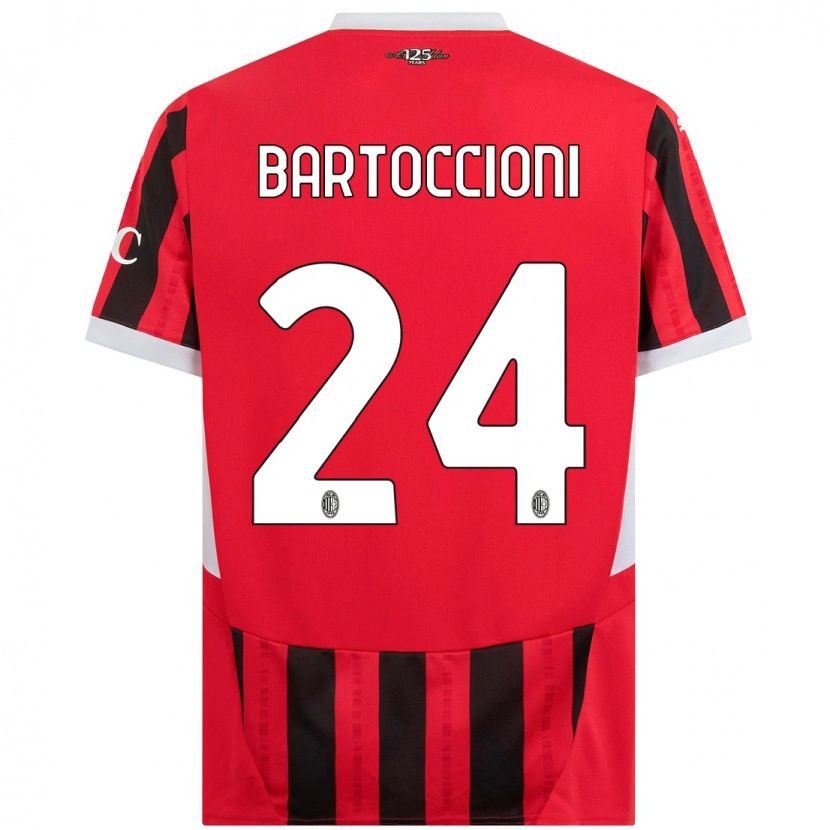 Danxen Män Andrea Bartoccioni #24 Röd Svart Hemmatröja Matchtröjor 2024/25 Tröjor T-Tröja