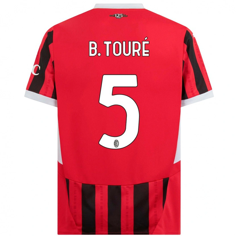 Danxen Män Fode Ballo-Toure #5 Röd Svart Hemmatröja Matchtröjor 2024/25 Tröjor T-Tröja