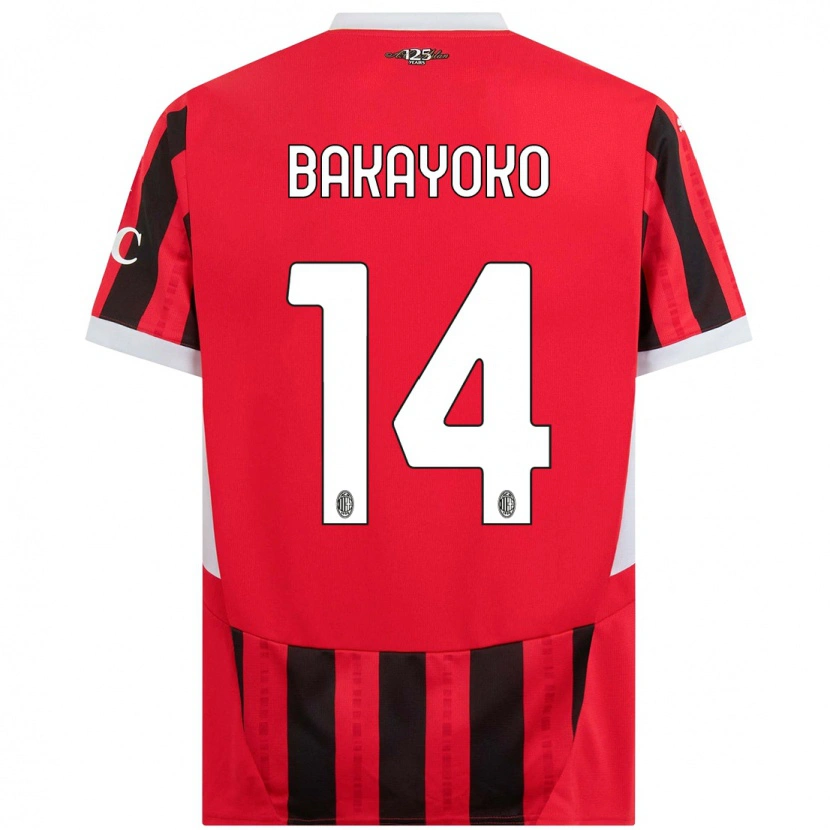 Danxen Män Tiemoue Bakayoko #14 Röd Svart Hemmatröja Matchtröjor 2024/25 Tröjor T-Tröja