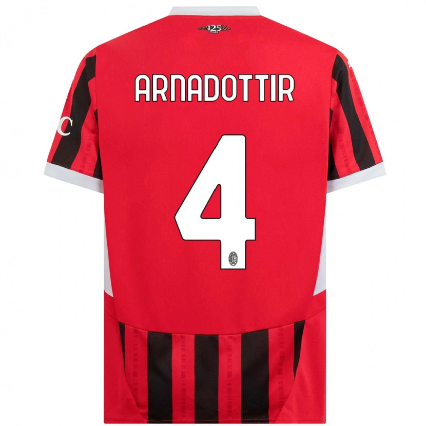 Danxen Män Guony Arnadottir #4 Röd Svart Hemmatröja Matchtröjor 2024/25 Tröjor T-Tröja