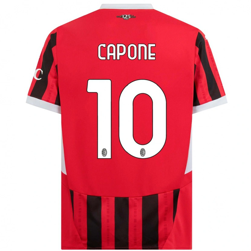 Danxen Män Andrea Capone #10 Röd Svart Hemmatröja Matchtröjor 2024/25 Tröjor T-Tröja
