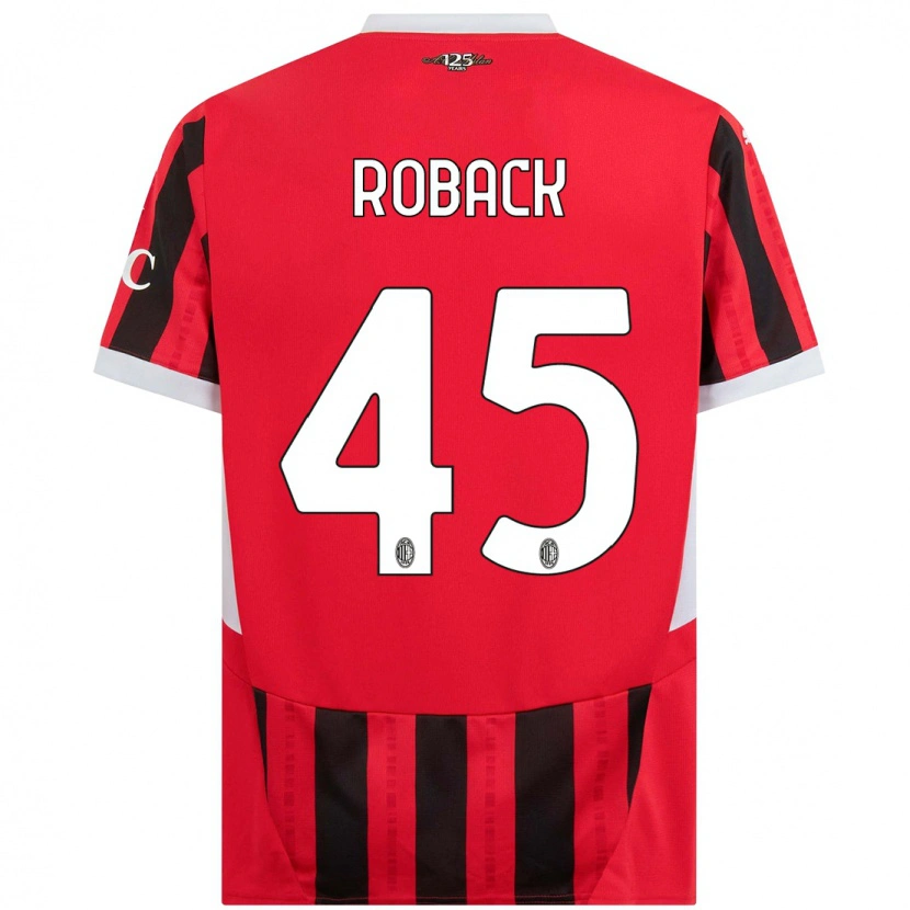 Danxen Män Emil Roback #45 Röd Svart Hemmatröja Matchtröjor 2024/25 Tröjor T-Tröja