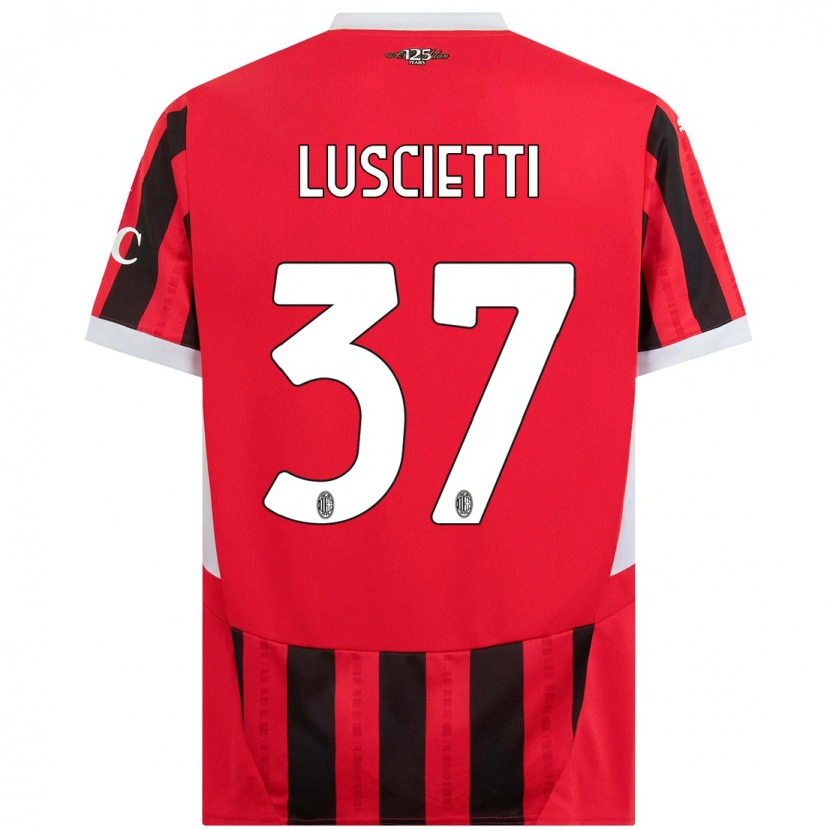 Danxen Män Abebe Luscietti #37 Röd Svart Hemmatröja Matchtröjor 2024/25 Tröjor T-Tröja