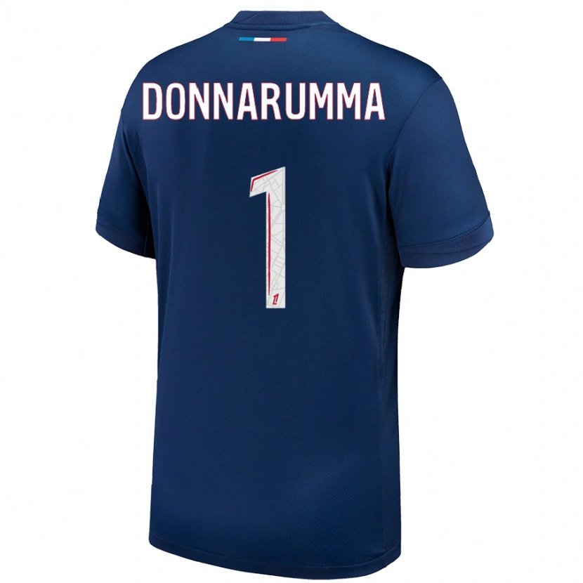 Danxen Män Gianluigi Donnarumma #1 Marinblå Vit Hemmatröja Matchtröjor 2024/25 Tröjor T-Tröja