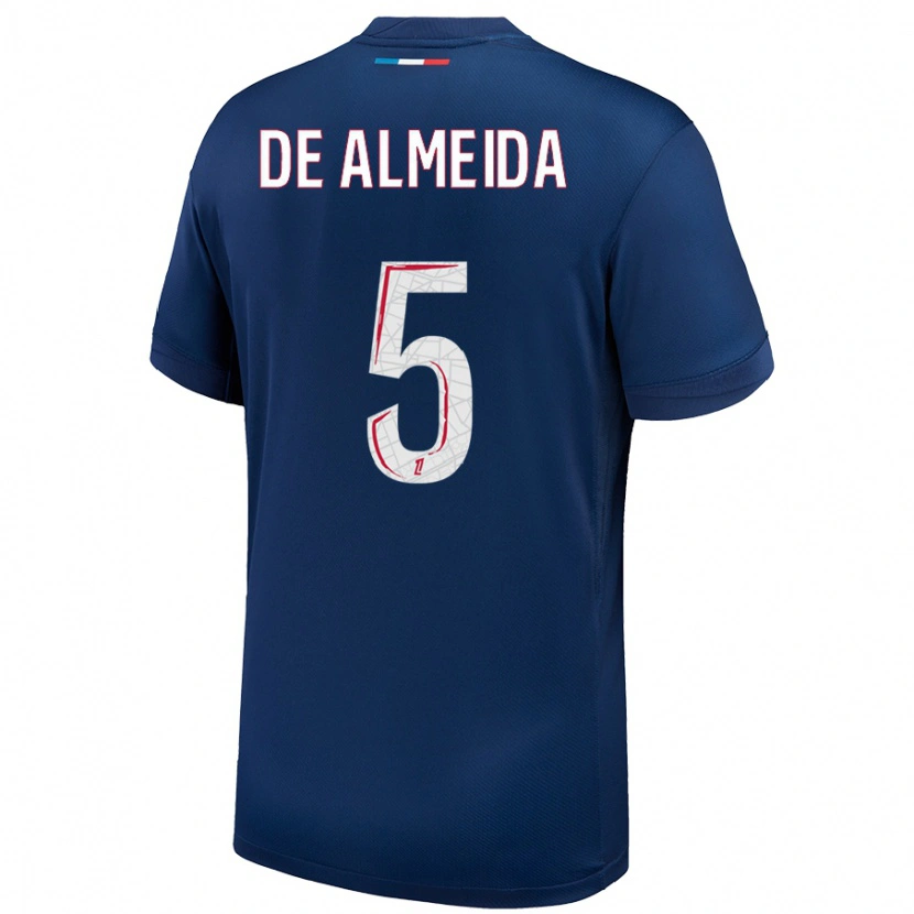 Danxen Män Élisa De Almeida #5 Marinblå Vit Hemmatröja Matchtröjor 2024/25 Tröjor T-Tröja
