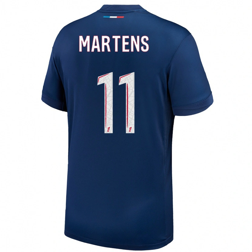 Danxen Män Lieke Martens #11 Marinblå Vit Hemmatröja Matchtröjor 2024/25 Tröjor T-Tröja