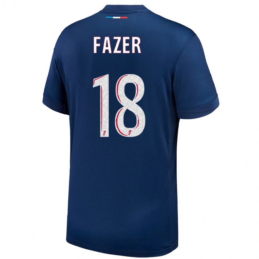 Danxen Män Laurina Fazer #18 Marinblå Vit Hemmatröja Matchtröjor 2024/25 Tröjor T-Tröja