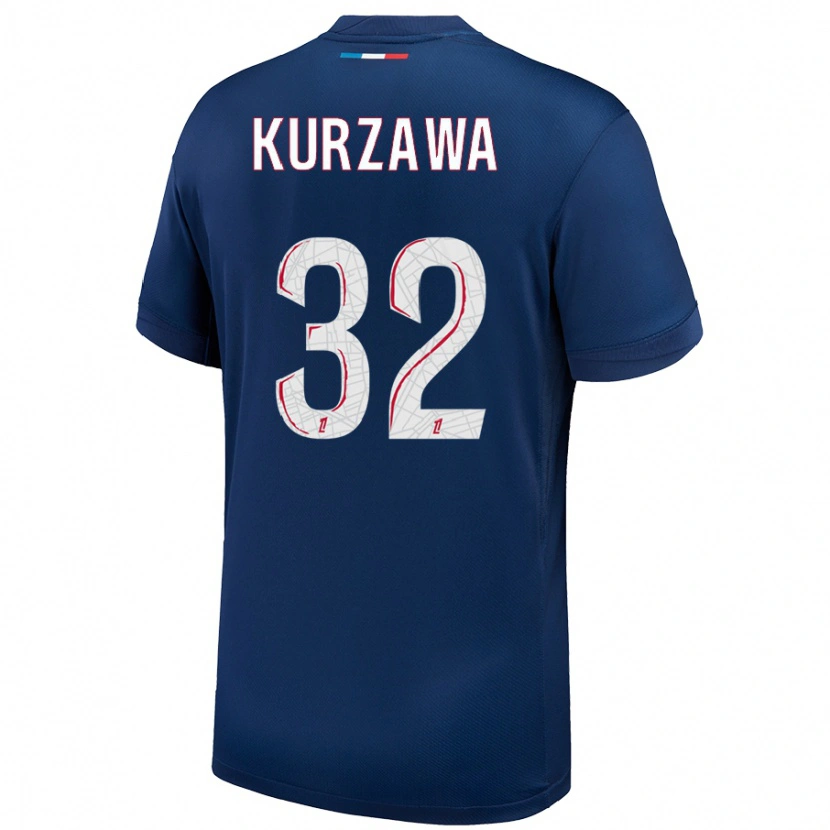 Danxen Män Layvin Kurzawa #32 Marinblå Vit Hemmatröja Matchtröjor 2024/25 Tröjor T-Tröja