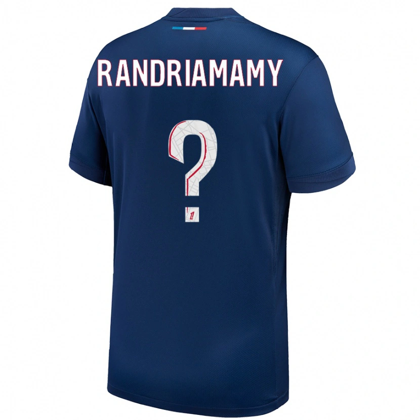 Danxen Män Mathyas Randriamamy #0 Marinblå Vit Hemmatröja Matchtröjor 2024/25 Tröjor T-Tröja