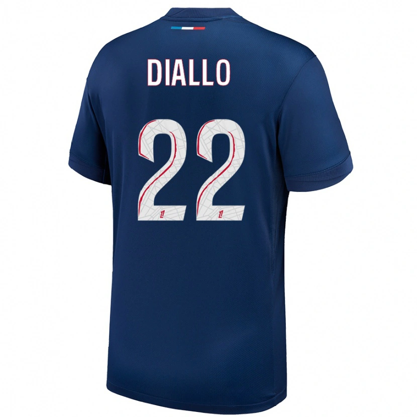 Danxen Män Abdou Diallo #22 Marinblå Vit Hemmatröja Matchtröjor 2024/25 Tröjor T-Tröja