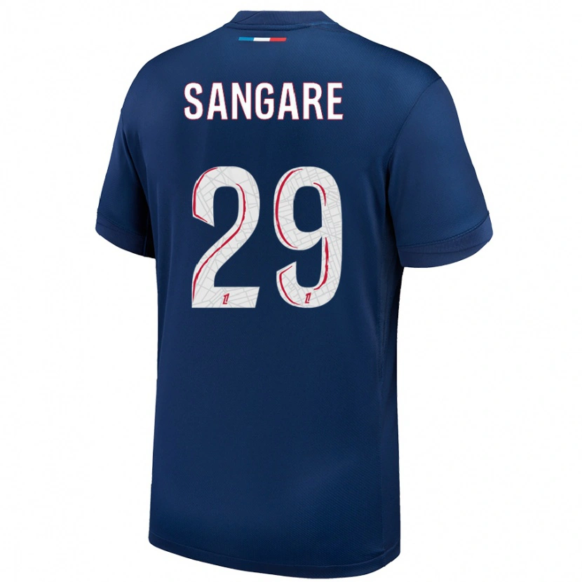 Danxen Män Hawa Sangare #29 Marinblå Vit Hemmatröja Matchtröjor 2024/25 Tröjor T-Tröja