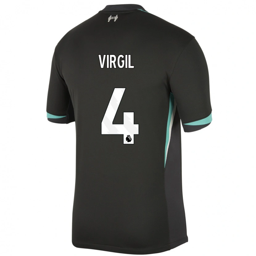 Danxen Män Virgil Van Dijk #4 Svart Antracit Vit Bortatröja Matchtröjor 2024/25 Tröjor T-Tröja