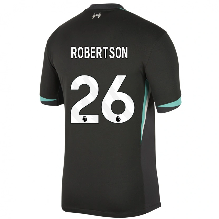 Danxen Män Andrew Robertson #26 Svart Antracit Vit Bortatröja Matchtröjor 2024/25 Tröjor T-Tröja