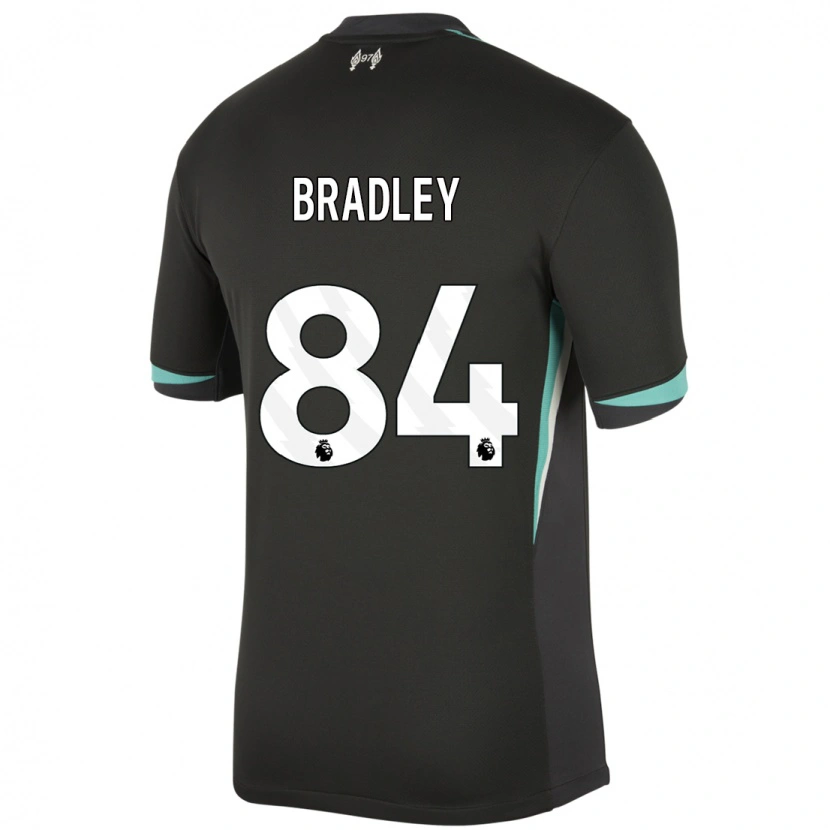 Danxen Män Conor Bradley #84 Svart Antracit Vit Bortatröja Matchtröjor 2024/25 Tröjor T-Tröja