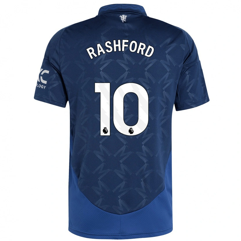 Danxen Män Marcus Rashford #10 Indigo Bortatröja Matchtröjor 2024/25 Tröjor T-Tröja