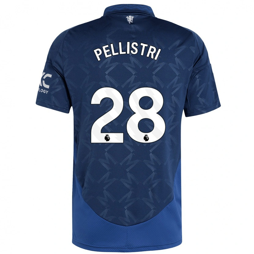 Danxen Män Facundo Pellistri #28 Indigo Bortatröja Matchtröjor 2024/25 Tröjor T-Tröja