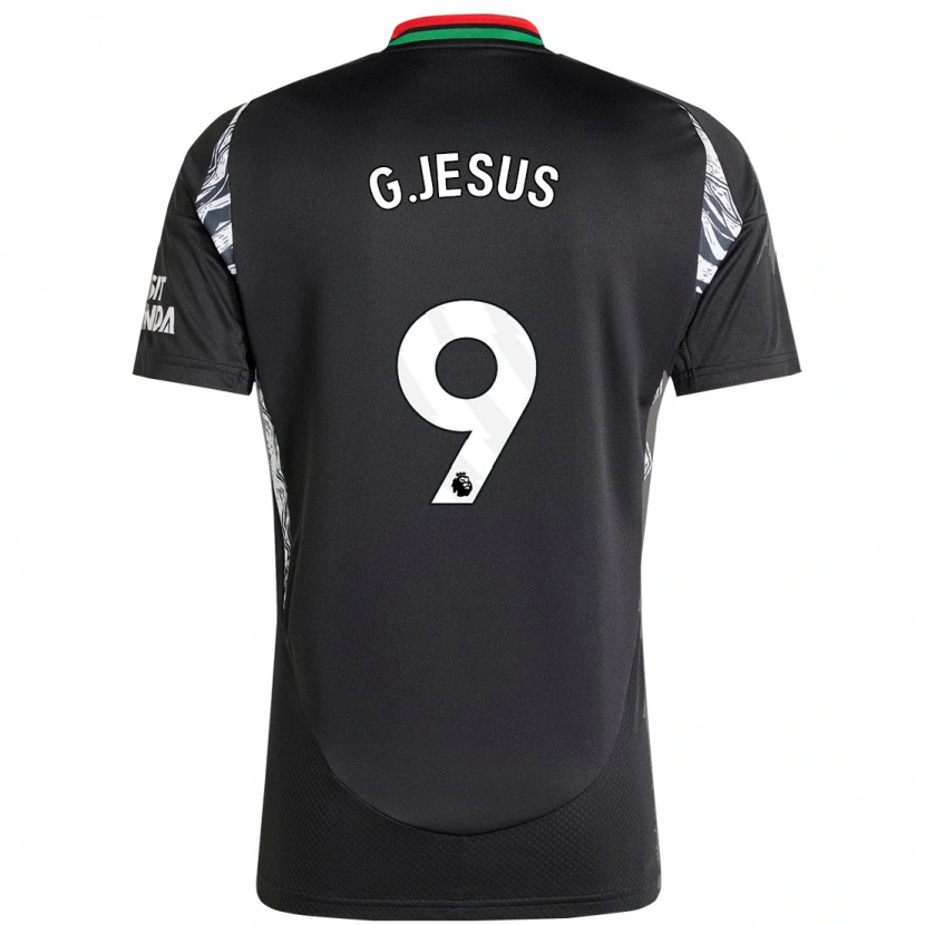 Danxen Män Gabriel Jesus #9 Svart Bortatröja Matchtröjor 2024/25 Tröjor T-Tröja