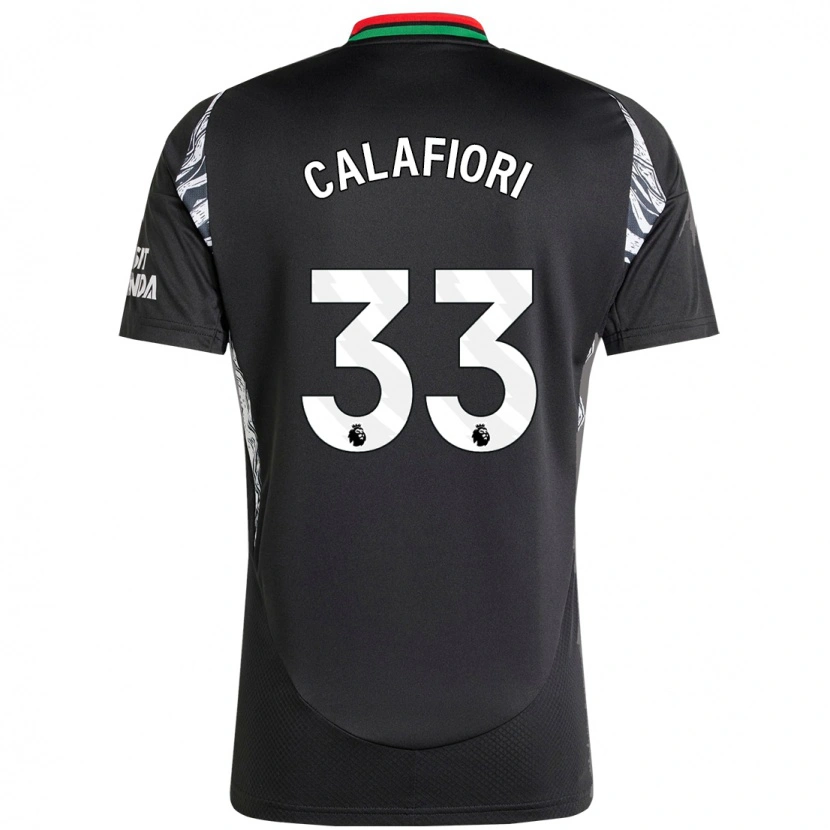 Danxen Män Riccardo Calafiori #33 Svart Bortatröja Matchtröjor 2024/25 Tröjor T-Tröja