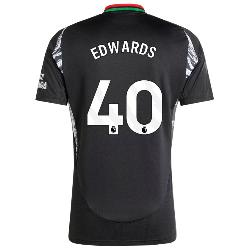Danxen Män Khayon Edwards #40 Svart Bortatröja Matchtröjor 2024/25 Tröjor T-Tröja
