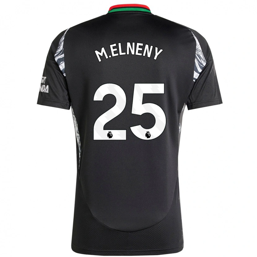 Danxen Män Mohamed Elneny #25 Svart Bortatröja Matchtröjor 2024/25 Tröjor T-Tröja
