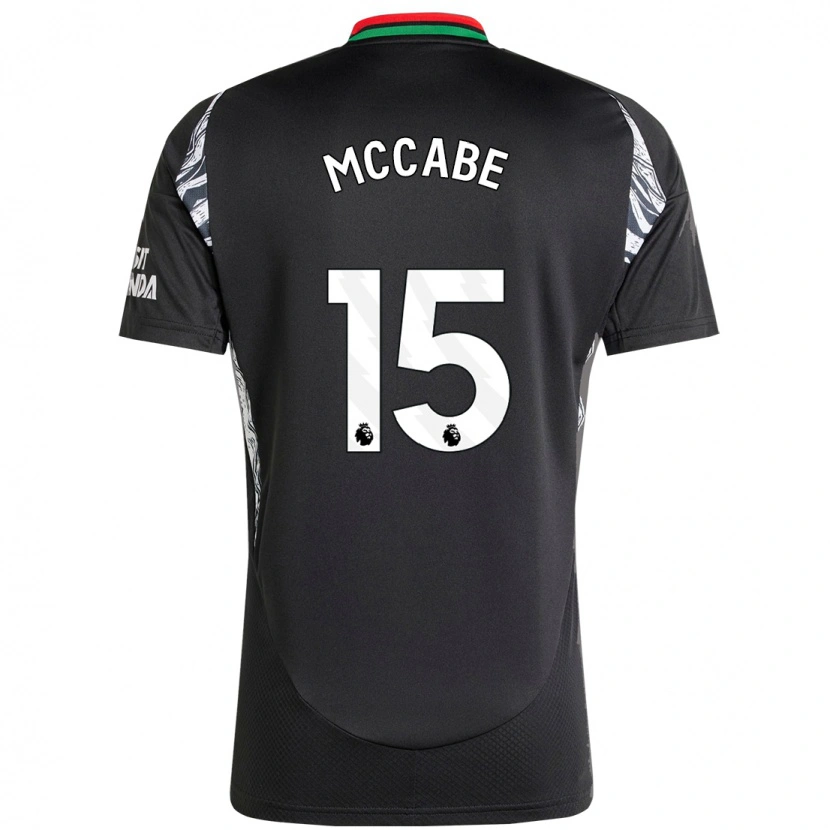 Danxen Män Katie Mccabe #15 Svart Bortatröja Matchtröjor 2024/25 Tröjor T-Tröja