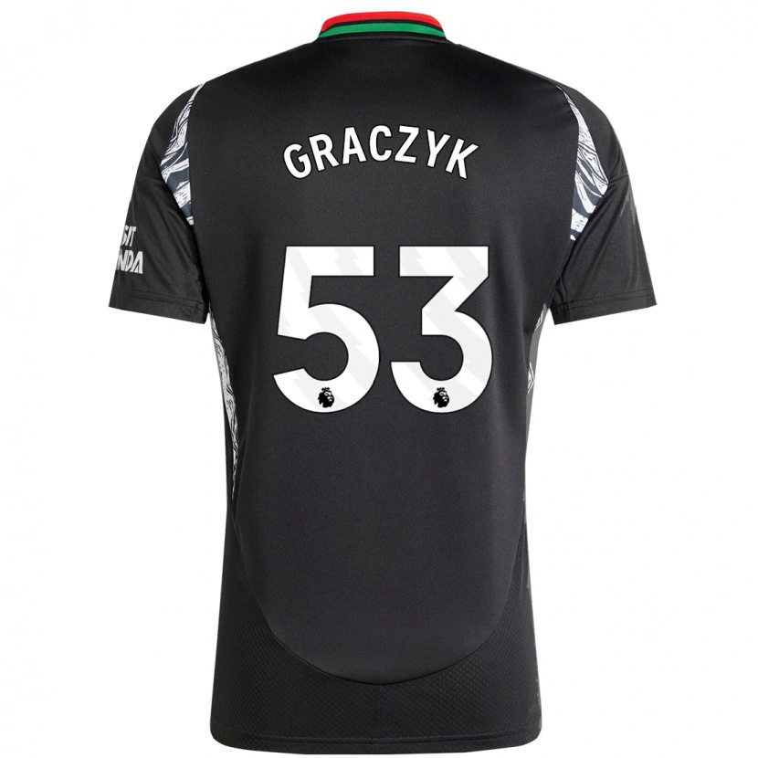 Danxen Män Hubert Graczyk #53 Svart Bortatröja Matchtröjor 2024/25 Tröjor T-Tröja