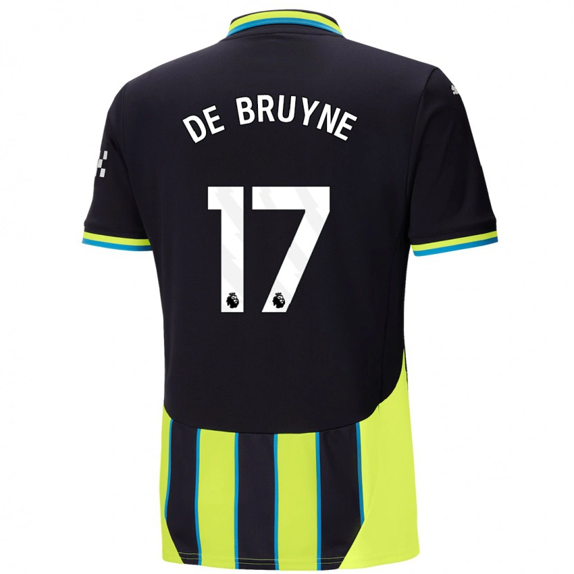Danxen Män Kevin De Bruyne #17 Blågul Bortatröja Matchtröjor 2024/25 Tröjor T-Tröja