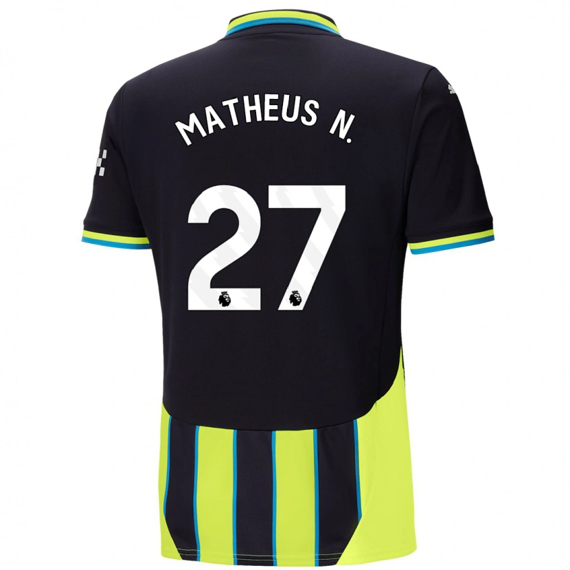 Danxen Män Matheus Nunes #27 Blågul Bortatröja Matchtröjor 2024/25 Tröjor T-Tröja