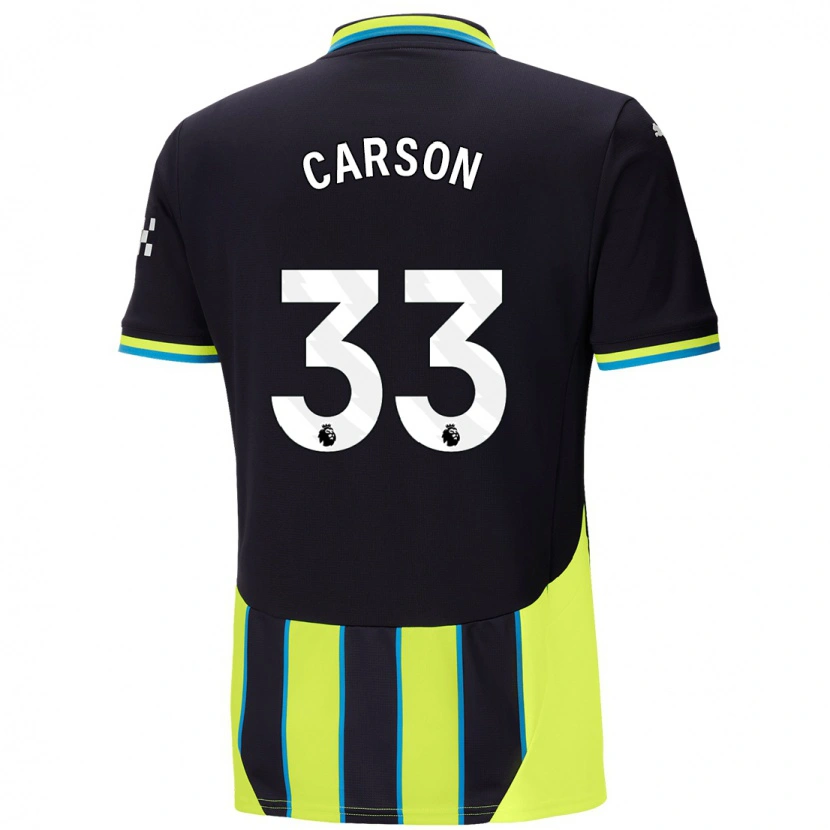 Danxen Män Scott Carson #33 Blågul Bortatröja Matchtröjor 2024/25 Tröjor T-Tröja