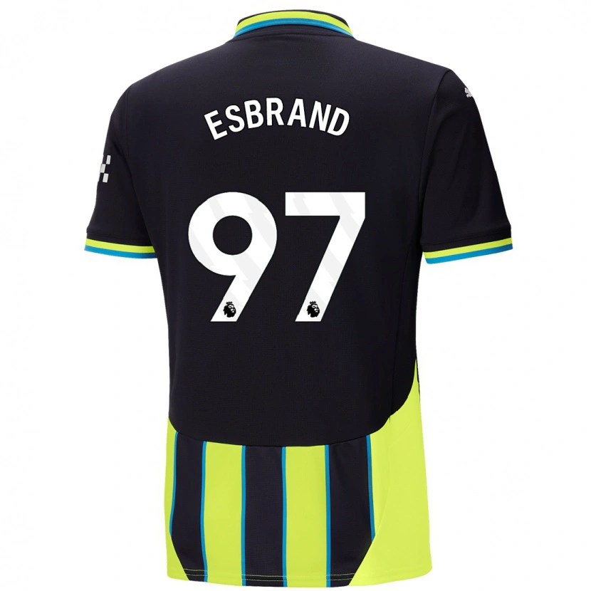 Danxen Män Josh Wilson-Esbrand #97 Blågul Bortatröja Matchtröjor 2024/25 Tröjor T-Tröja