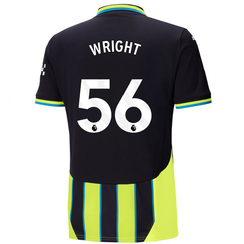 Danxen Män Jacob Wright #56 Blågul Bortatröja Matchtröjor 2024/25 Tröjor T-Tröja