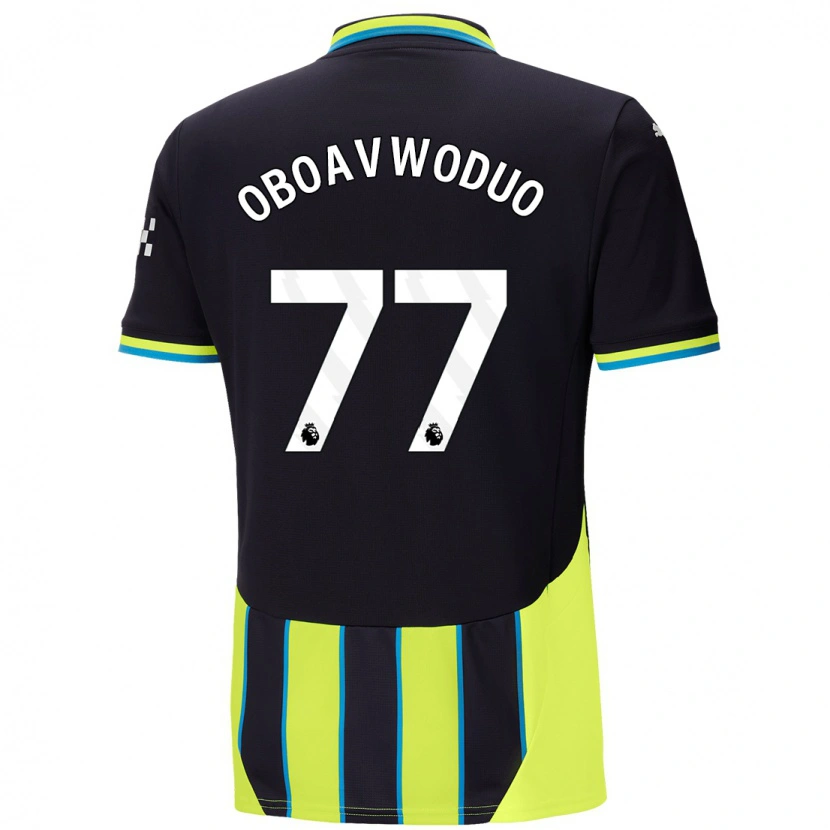 Danxen Män Justin Oboavwoduo #77 Blågul Bortatröja Matchtröjor 2024/25 Tröjor T-Tröja