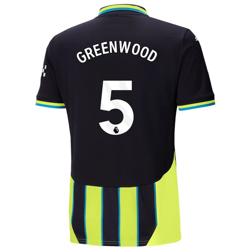 Danxen Män Alex Greenwood #5 Blågul Bortatröja Matchtröjor 2024/25 Tröjor T-Tröja