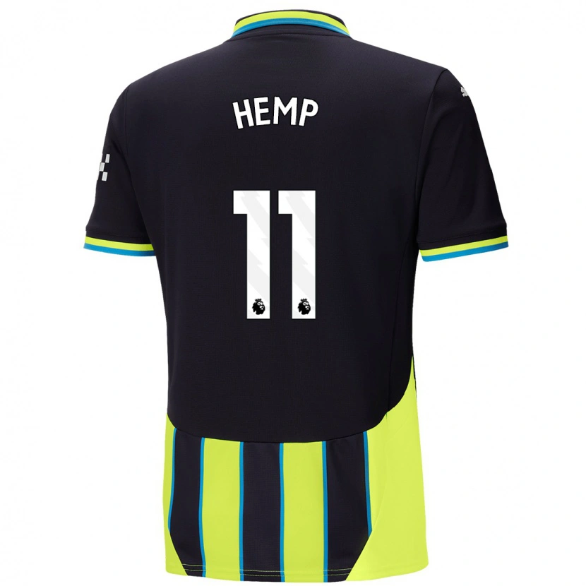 Danxen Män Lauren Hemp #11 Blågul Bortatröja Matchtröjor 2024/25 Tröjor T-Tröja