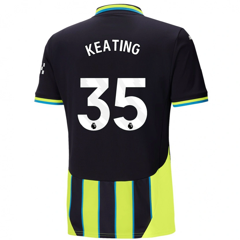 Danxen Män Khiara Keating #35 Blågul Bortatröja Matchtröjor 2024/25 Tröjor T-Tröja
