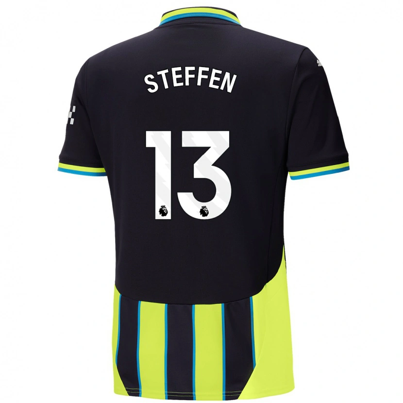 Danxen Män Zack Steffen #13 Blågul Bortatröja Matchtröjor 2024/25 Tröjor T-Tröja