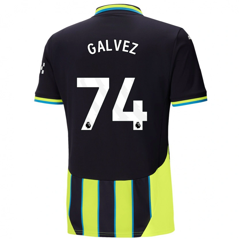 Danxen Män Tomas Galvez #74 Blågul Bortatröja Matchtröjor 2024/25 Tröjor T-Tröja