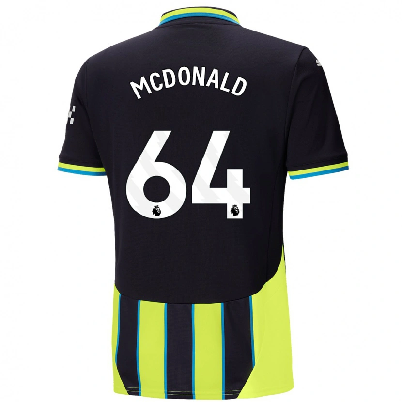 Danxen Män Rowan Mcdonald #64 Blågul Bortatröja Matchtröjor 2024/25 Tröjor T-Tröja