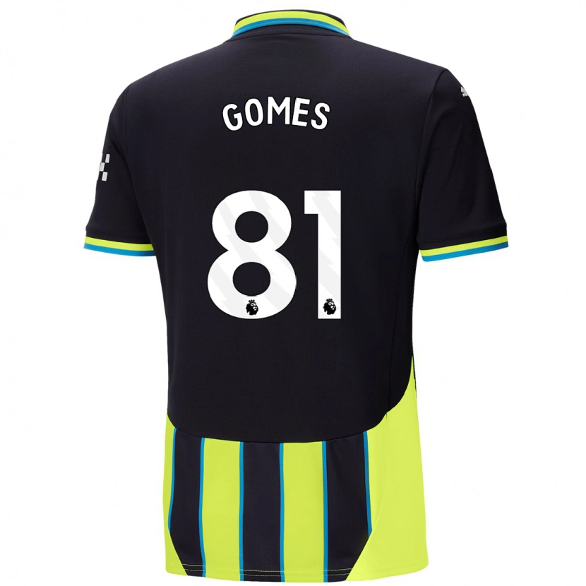 Danxen Män Claudio Gomes #81 Blågul Bortatröja Matchtröjor 2024/25 Tröjor T-Tröja
