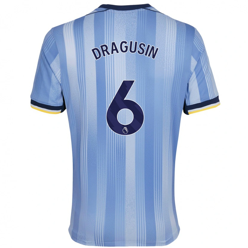 Danxen Män Radu Drăgușin #6 Ljusblå Bortatröja Matchtröjor 2024/25 Tröjor T-Tröja