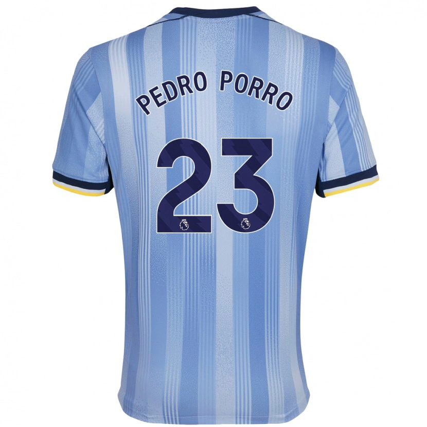 Danxen Män Pedro Porro #23 Ljusblå Bortatröja Matchtröjor 2024/25 Tröjor T-Tröja